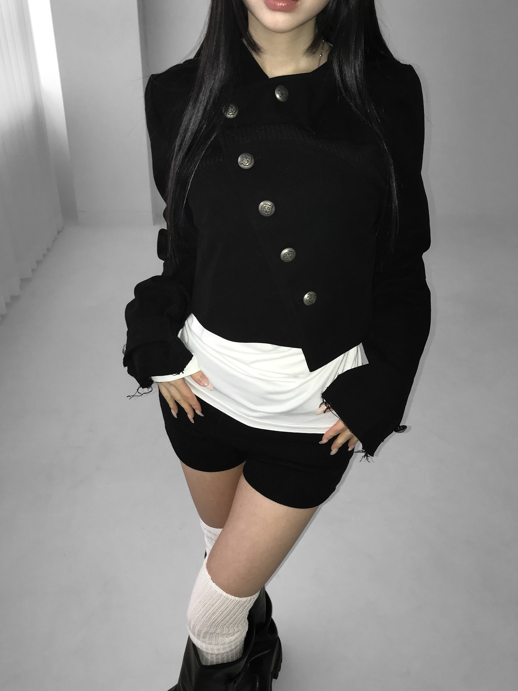 Knit Foldover Waist Mini Shorts