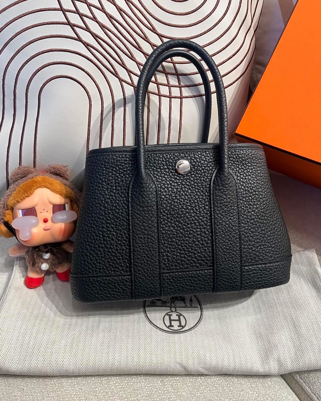 Hermes mini garden party 黑色銀扣 100%Authentic, unused 未使用 ✅專門店收據✅塵袋✅box