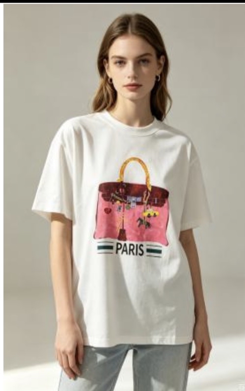 [訂購］M048 Charm Handbag Graphic Tee