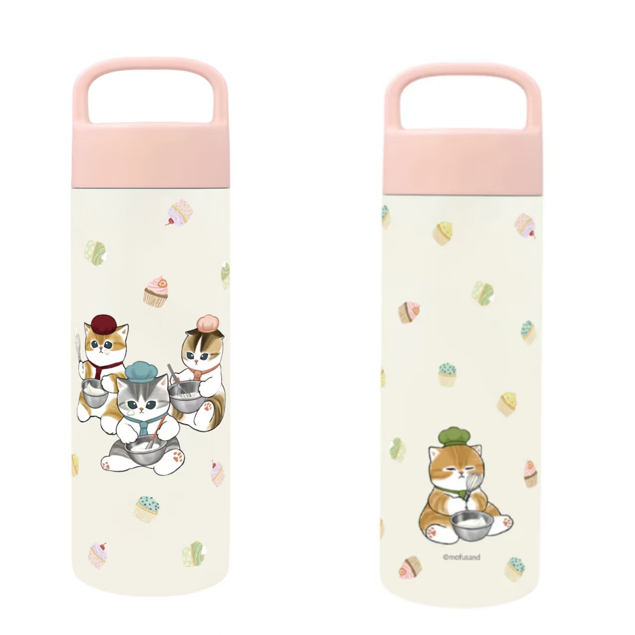 日本直送 新款 Mofusand不銹鋼帶提手保溫保冷水樽 500ml  | Stainless Steel Bottle with Handle