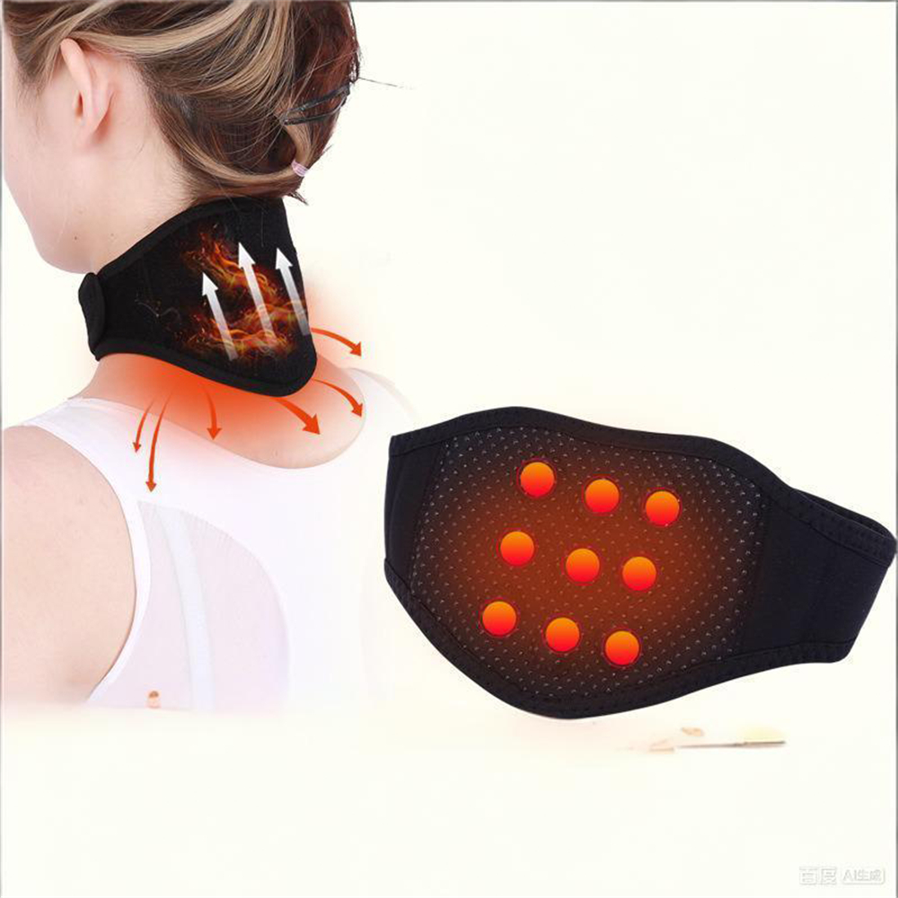 磁石自發熱護頸帶 勁椎熱敷 頸套 熱敷 保暖頸椎 [平行進口] HK2685