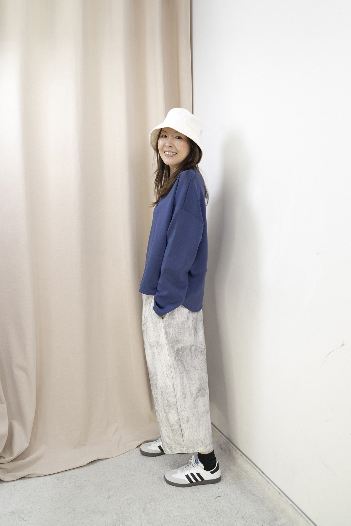 雲朵棉！微鬆造型上衣（紫藍色）