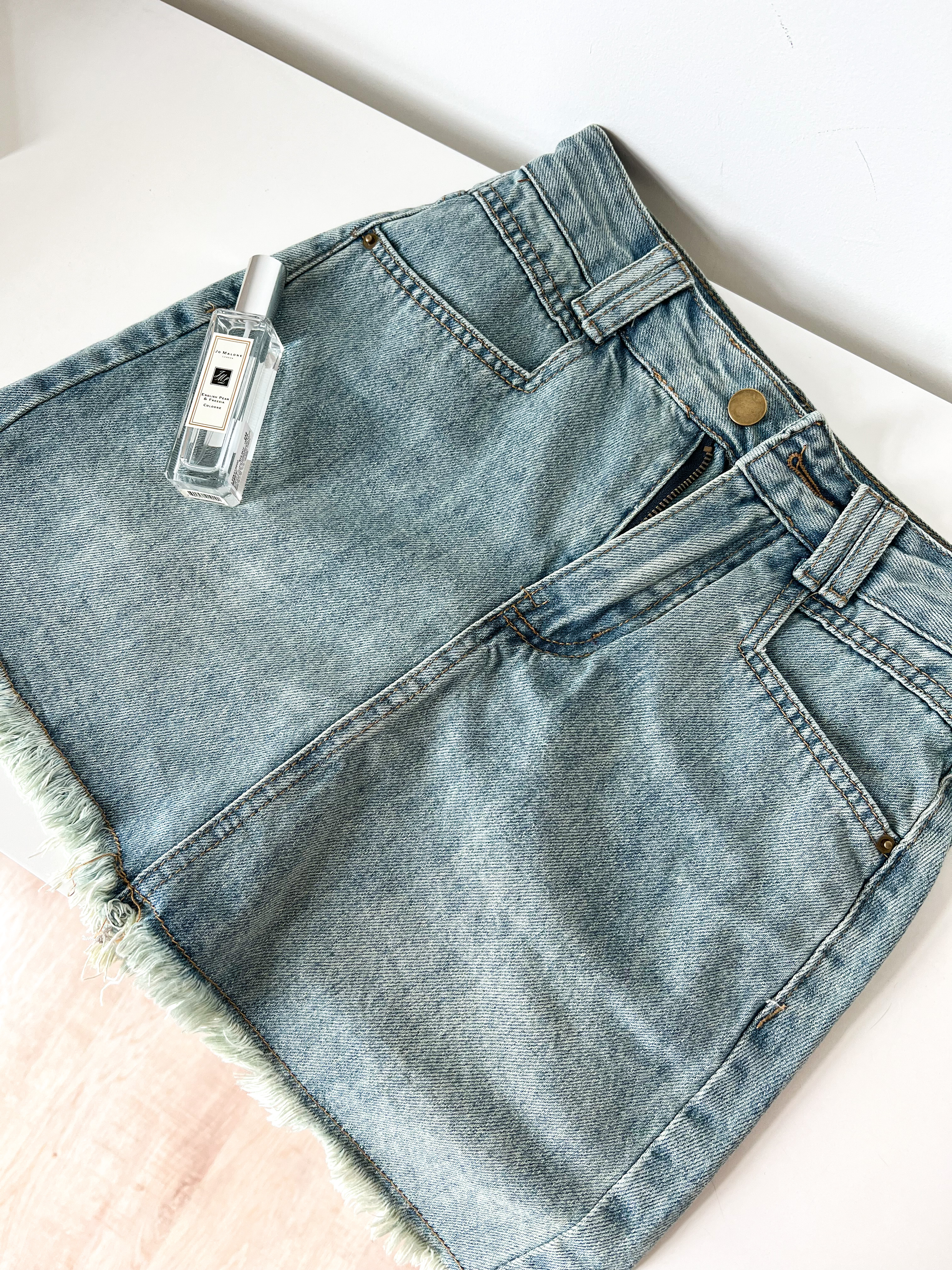 Fringe Denim A line Skirt韩版个性流苏a字牛仔短裙