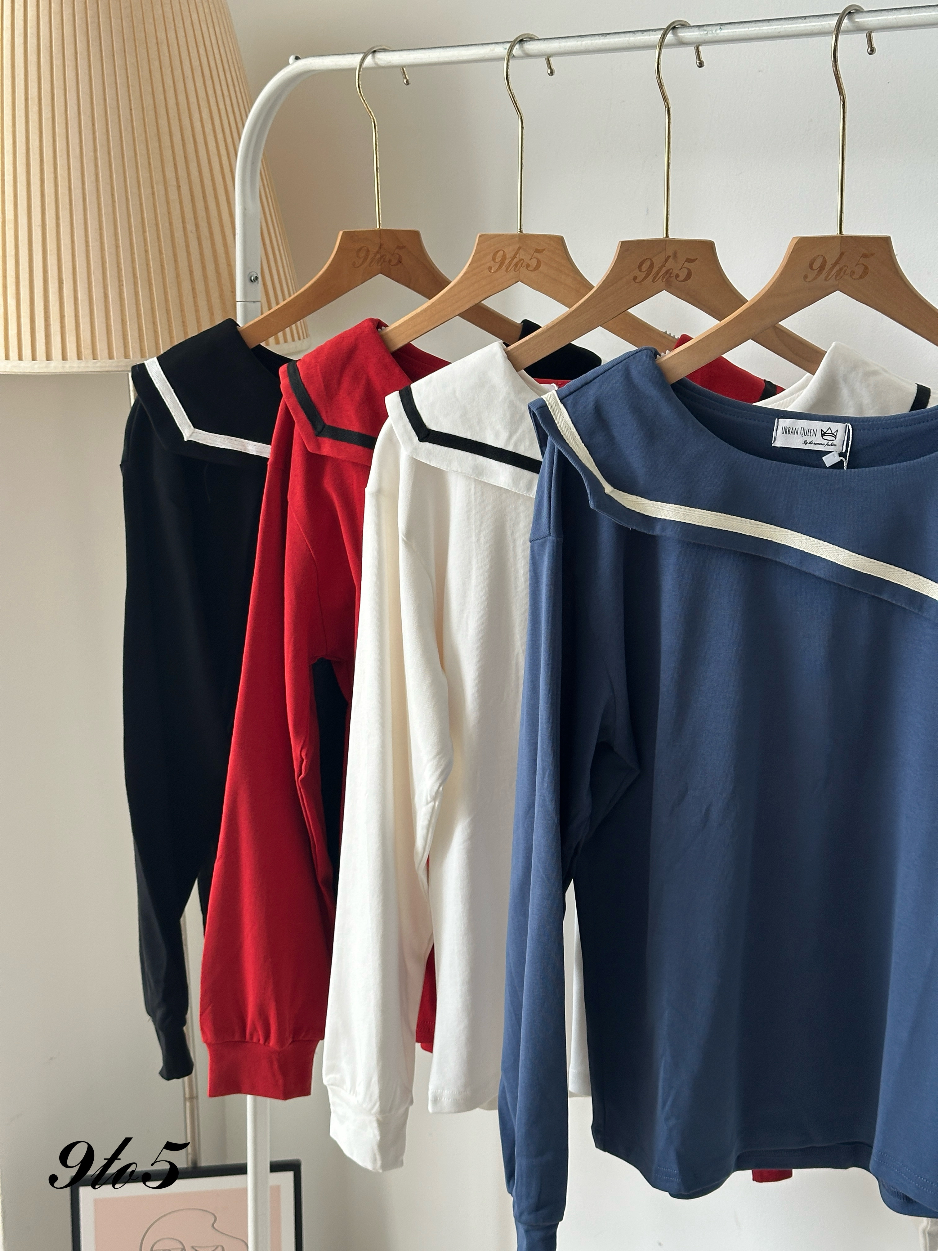 T4053 Sailor Collar Top - 4 Colors 