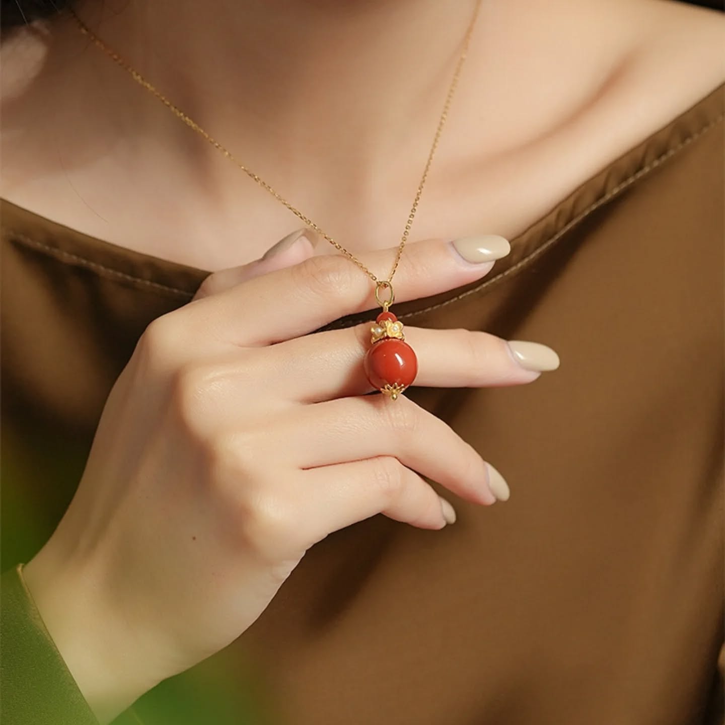 單顆南紅原子墜