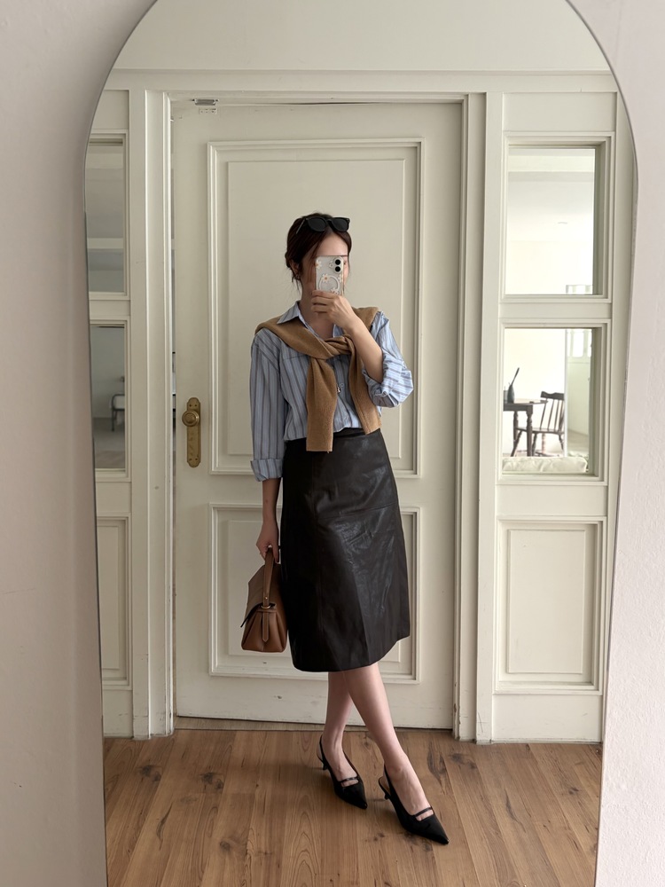 Striped Oversize Shirt (Blue)
