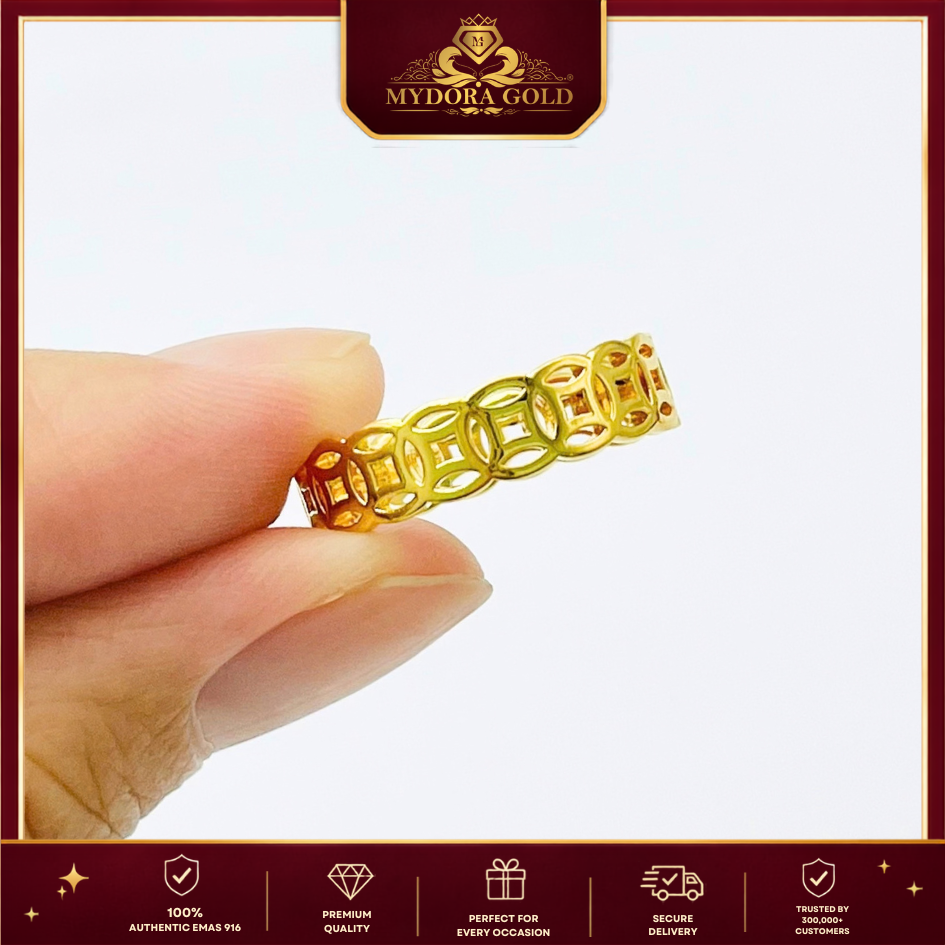 MYDORA Cincin Belah Rotan Money Catcher(5G) l EMAS 916/22K
