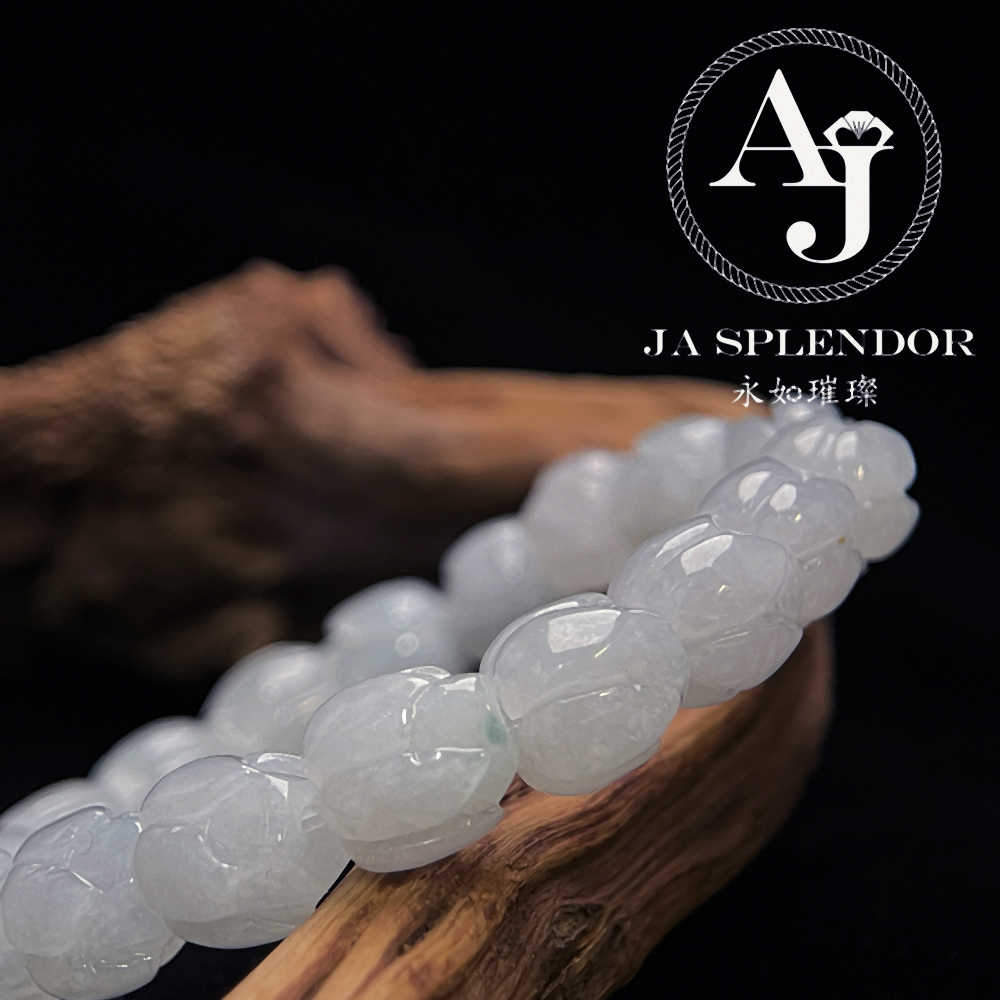 JB-255- 冰白清心定神/年年有餘蓮花手串