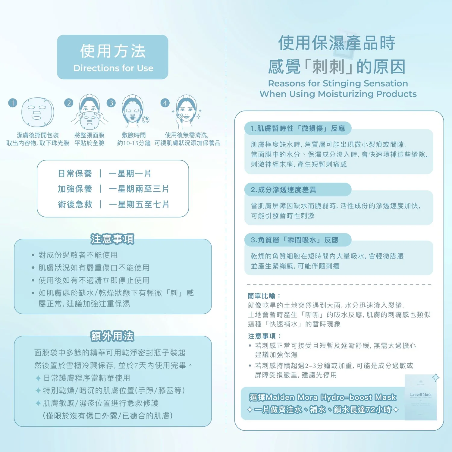 Hydro-boost Mask 醫學級玻色因專利保濕天絲面膜