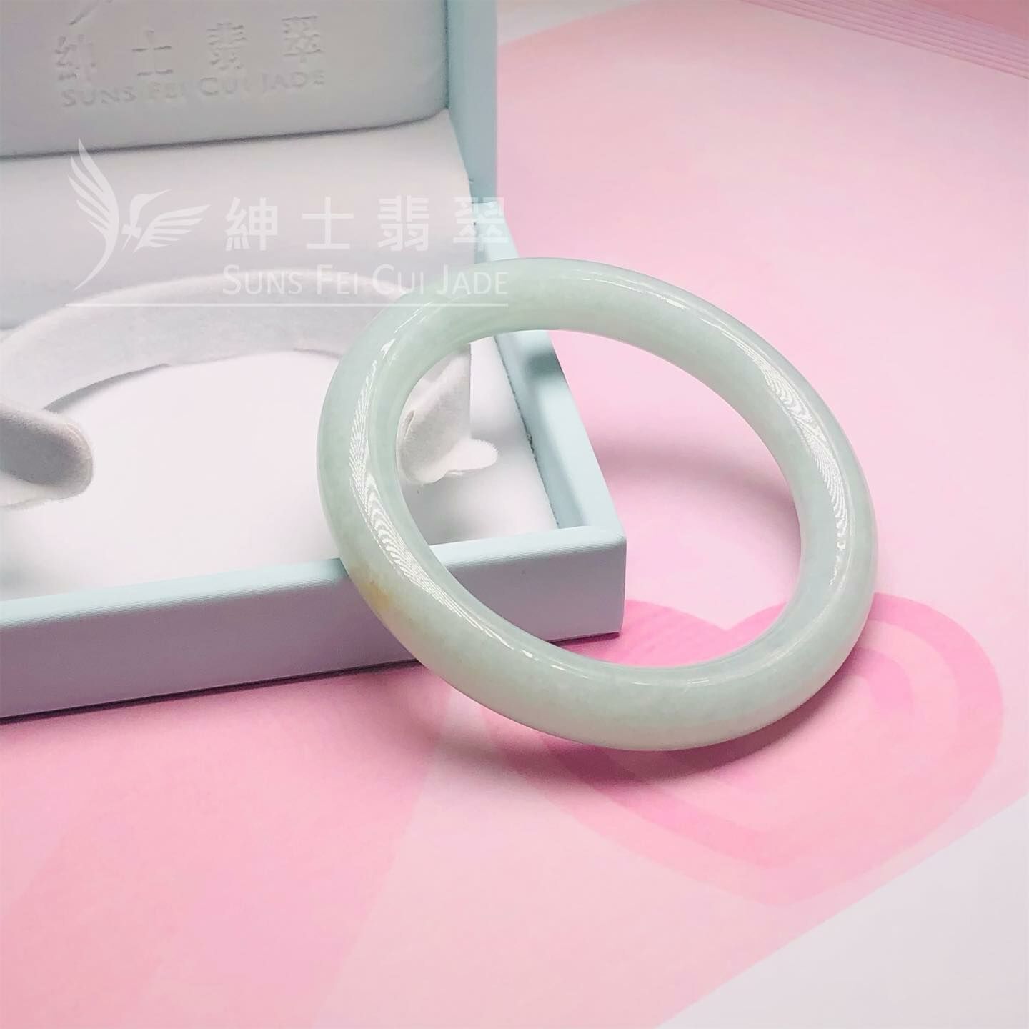 擺三橋蘋果綠圓鐲55.8mm