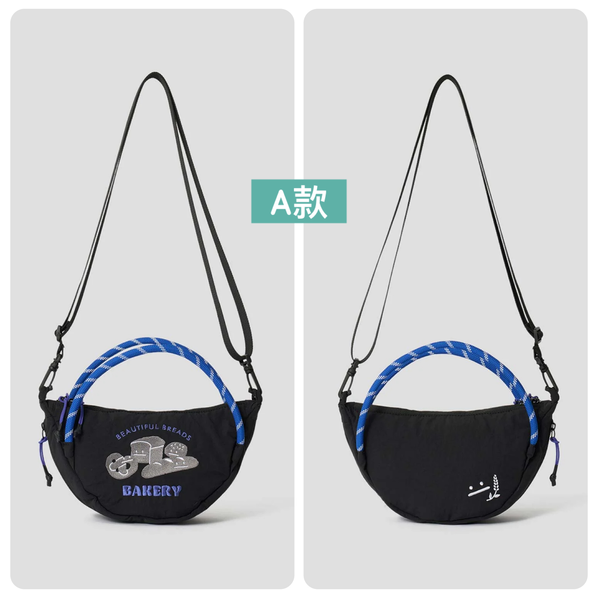 日本預訂📍黑豆人得意麵包圖案斜咩袋/兩用袋