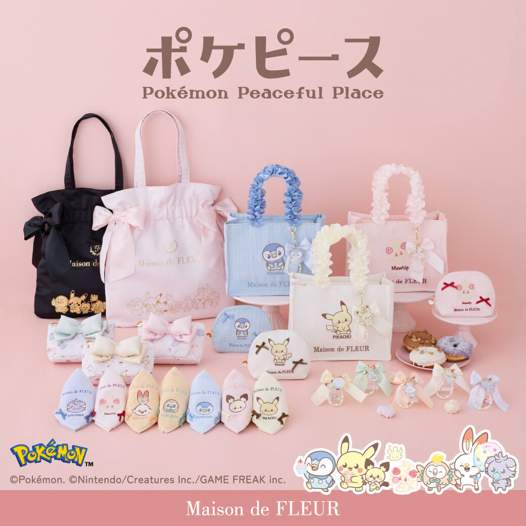 🎀【預訂】 PokePeace x Maison de FLEUR 絲帶掛飾 - Pichu