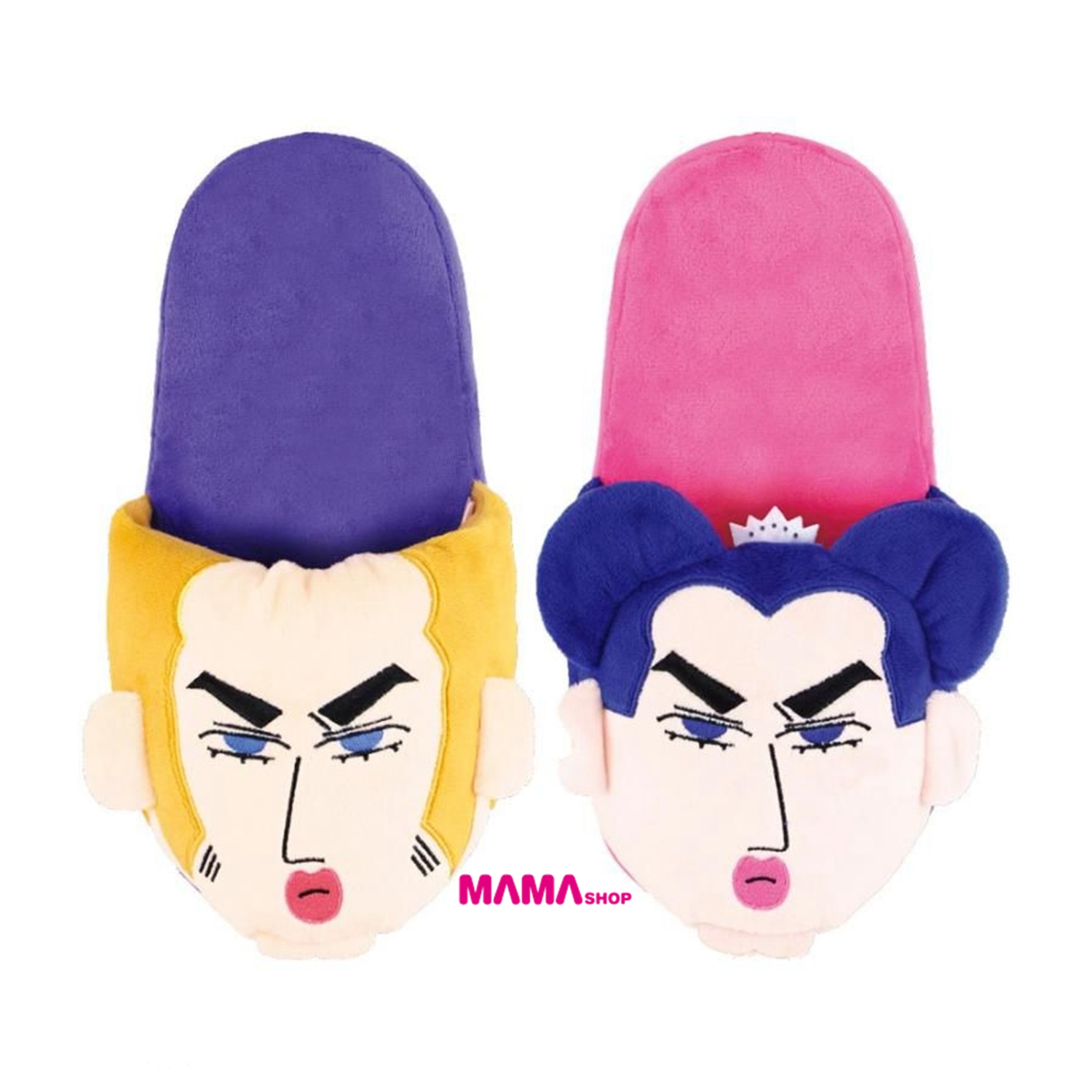 日本直送蠟筆小新搞怪遊樂園馬卡歐&裘馬絨毛拖鞋