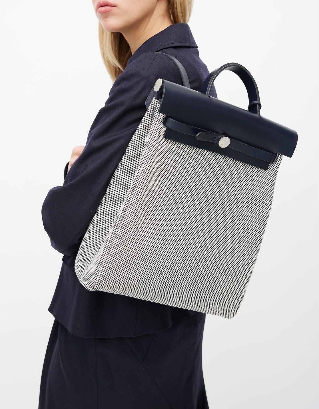 Hermes Herbag A Dos Zip Retourne Tilt Backpack Stamp Z 100%Authentic, 95%New ✅Dust bag
