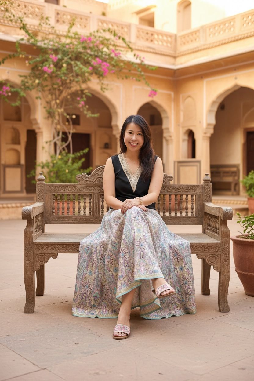 1649 Unicorn Foil Stamping A-Line Pants 39"