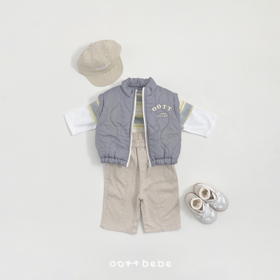 🌸預訂 韓國直送🌸🇰🇷OOTTBEBE三色標誌刺繡絎縫背心外套