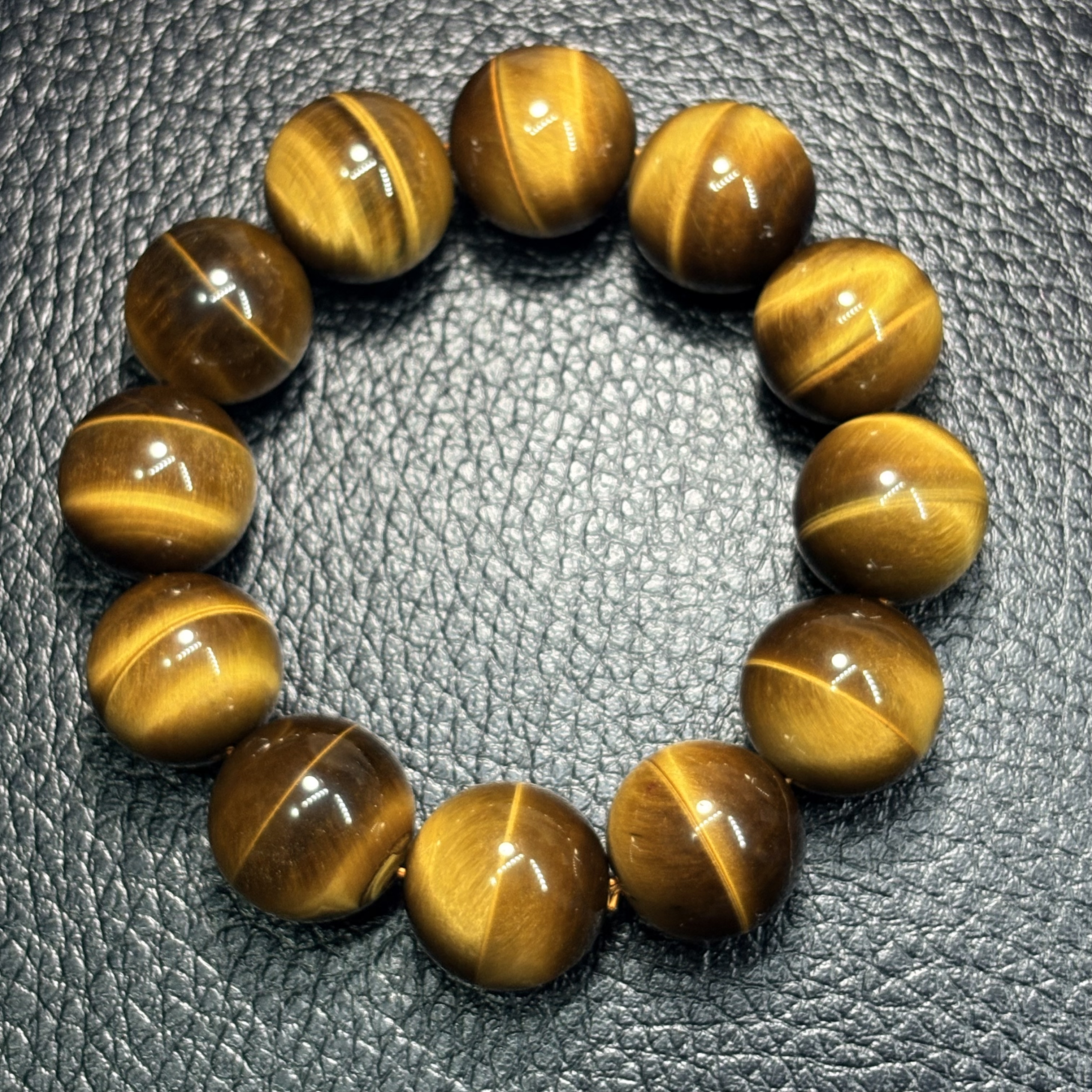 黃虎眼石手串No.3097 丨規格：20mm珠18cm手圍