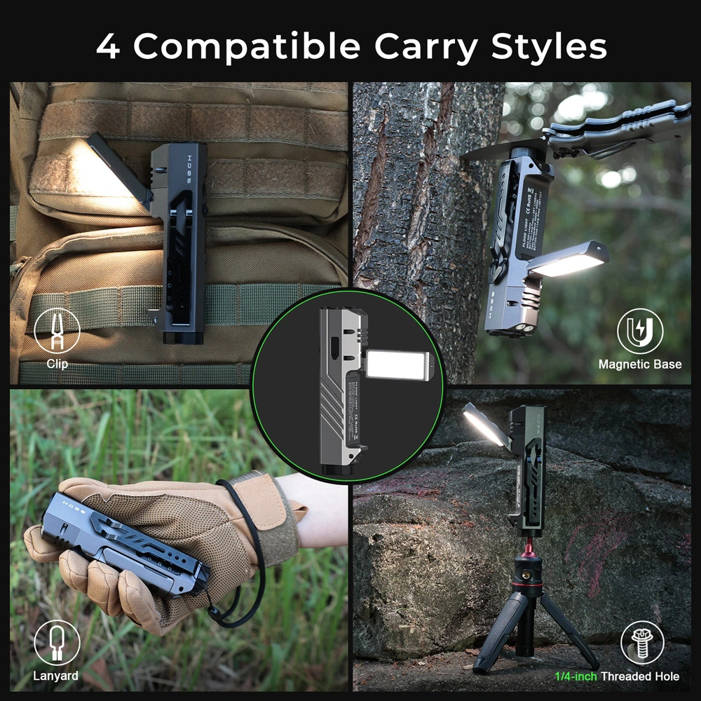 【新品上市】Wurkkos HD05 折疊式四合一 EDC 手電筒（聚光燈/泛光/紅光/紫外線），3100流明，射程335米，可旋轉180°翼狀泛光燈（3000–6000K）