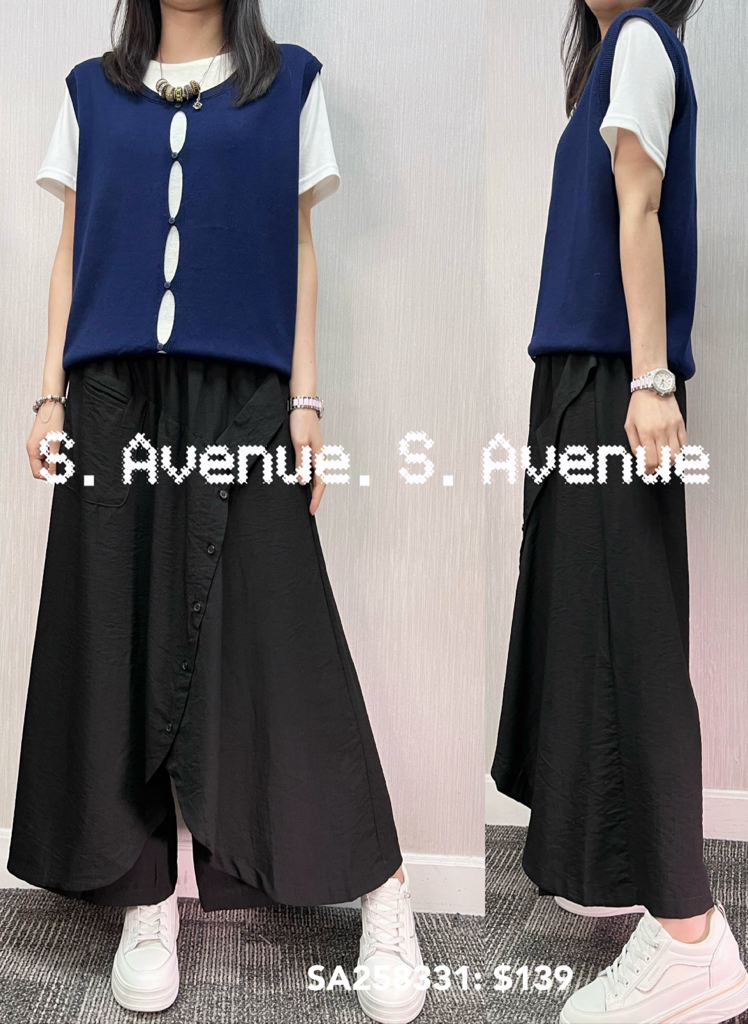 SA258331: 短袖假兩件中間偷空線top