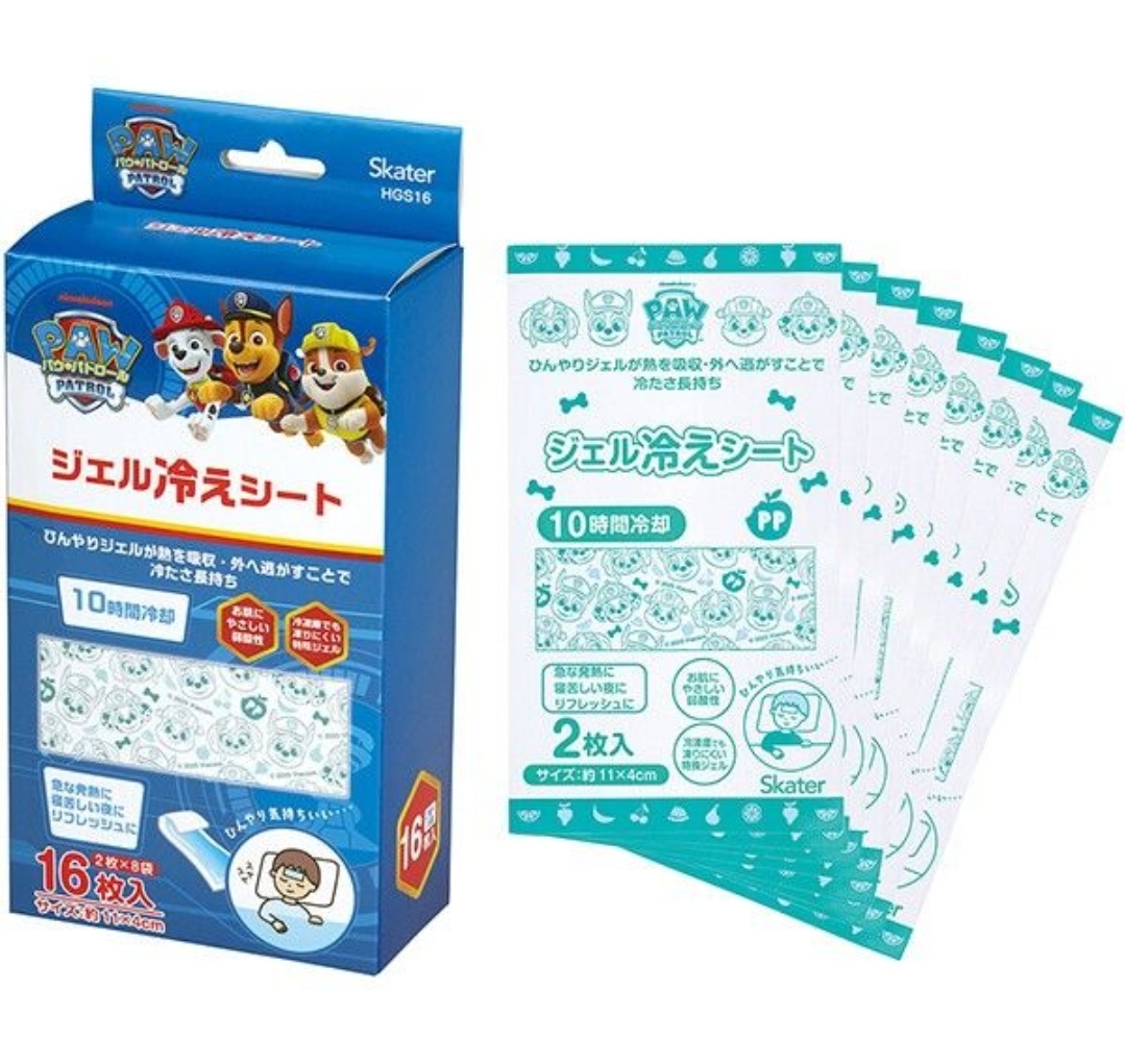 📢開團啦 約3月22日截單一次日本直送~新款PAW PATROL凝膠冷卻片 1盒16枚