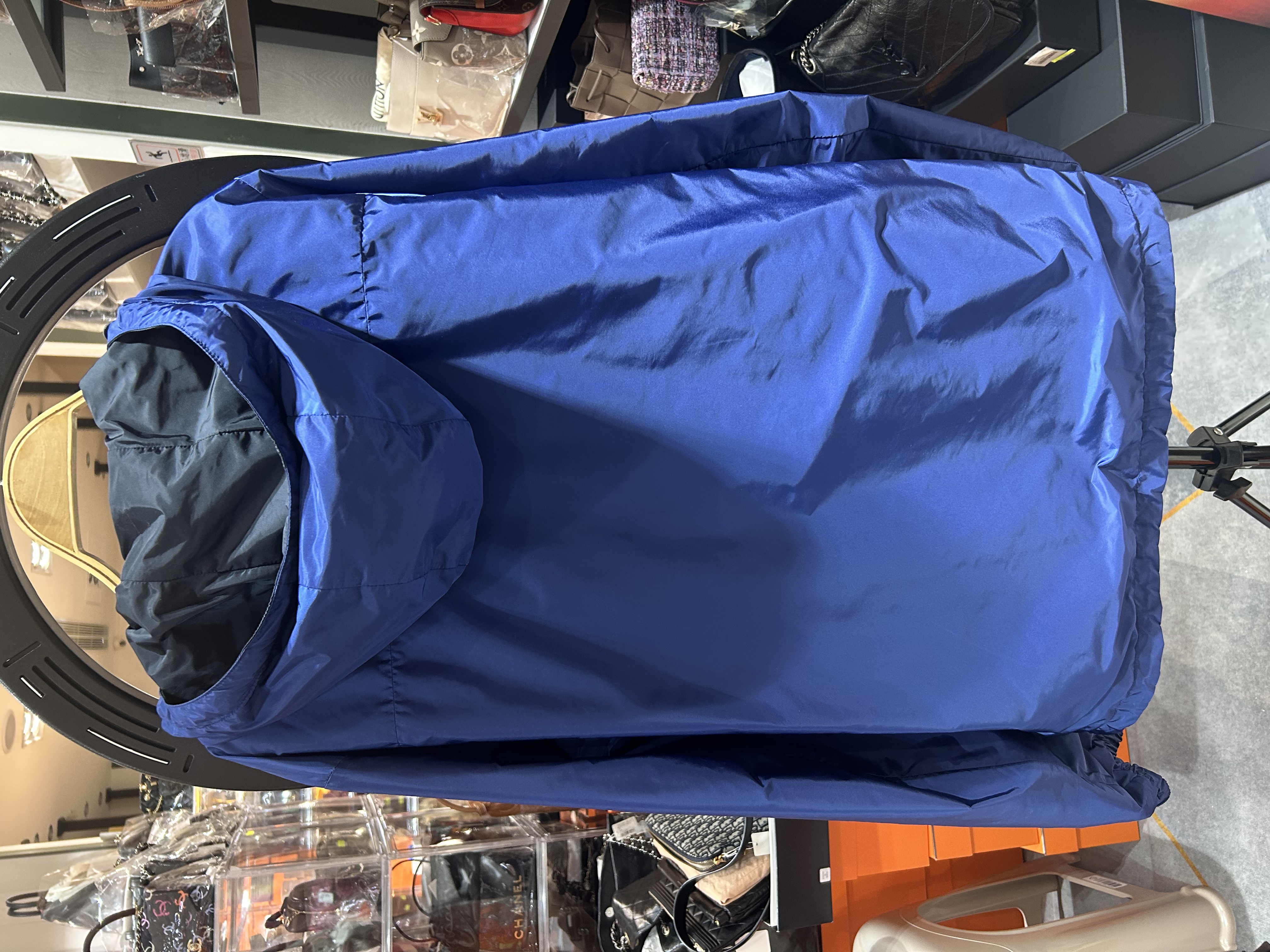 Prada Nylon outer 黑拼藍色 雙面風褸外套 Size: 54 100%Authentic, 99%New