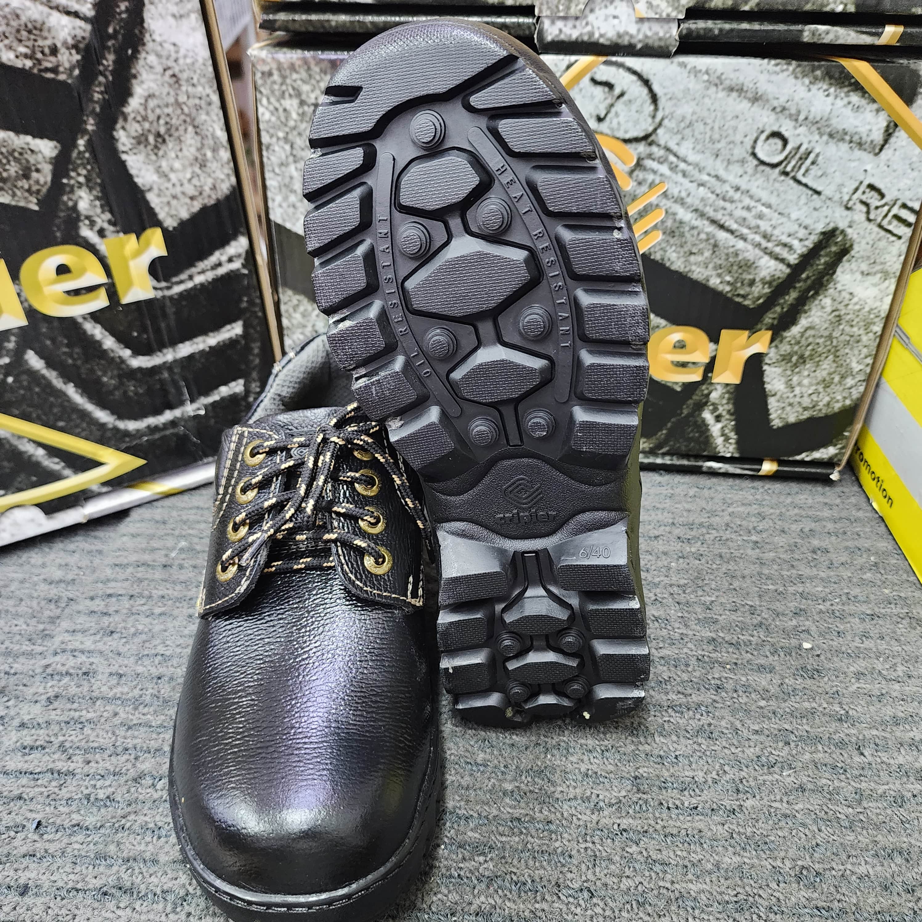 CRIPIER SAFETY SHOES 6011-63A Safety Boots Kasut Safety (100%ORIGINAL) MADE IN MALAYSIA Black Kasut Keselamatan