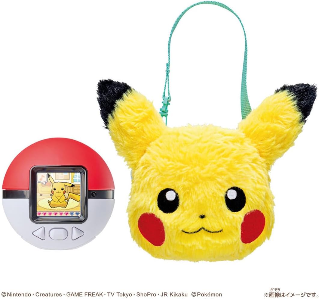 TAKARA TOMY - 寵物小精靈/寶可夢 Pokemon Friends Pokeball 他媽哥池式電子寵物 遊戲機 精靈球彩屏電子寵物機 (連皮卡丘毛絨收納包套裝)