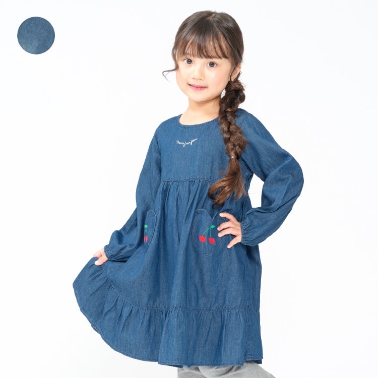 🆕【⭐訂購⭐】🌀 🇯🇵 日本直送 櫻桃刺繡 牛仔連身裙🌀 [ELIA-0206][261028]