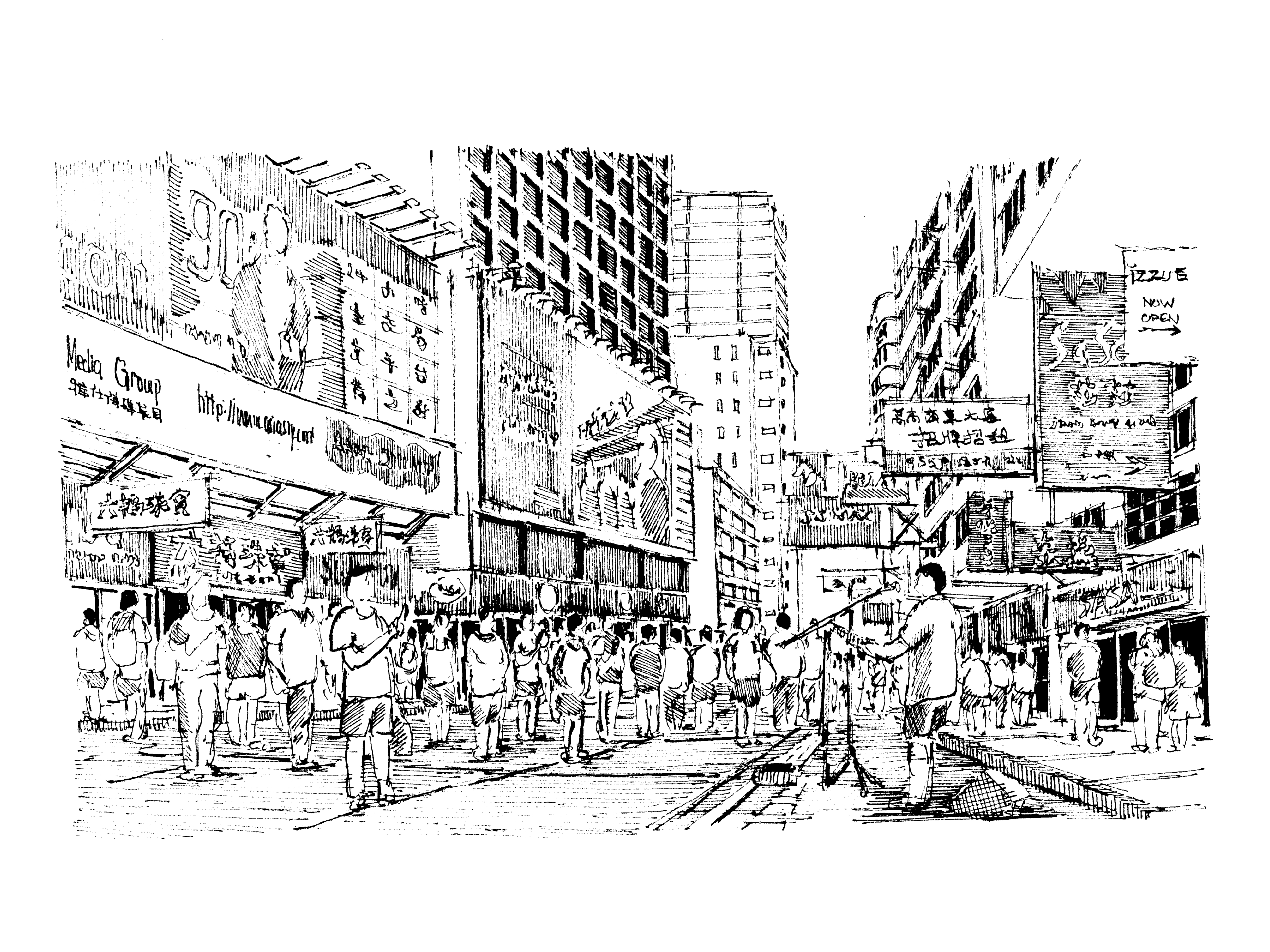[ORIGINAL ART] Sai Yeung Choi Street South Mong Kok - Michael Kan (A4)