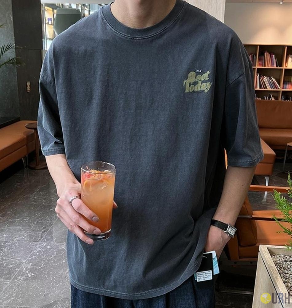 【100%保證韓國直送】Today 復古顏料染前後雙字母寬鬆短袖 Tee 👕 [3 color] RG115864
