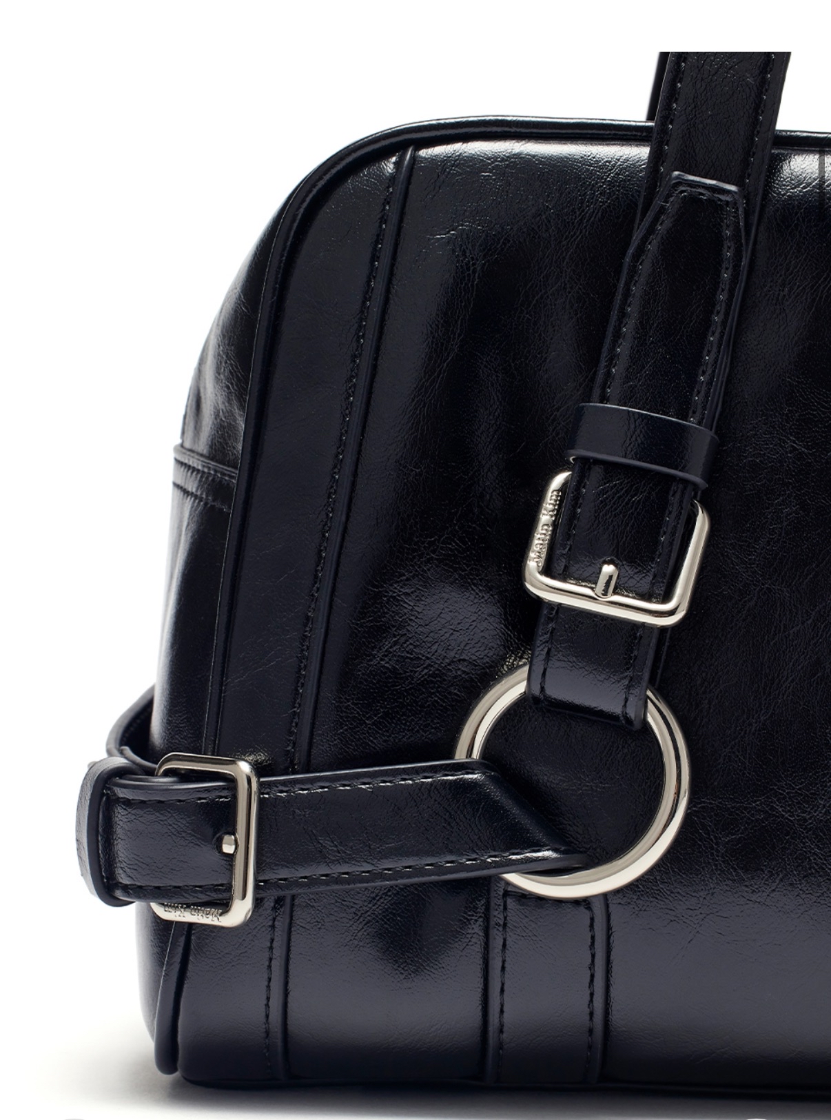 MATIN KIM特價場 BIKER DETAIL MEDIUM SHOULDER BAG IN BLACK