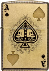 Zippo 46388 經典傳承打火機 幽冥王牌防風打火機 骷髏頭葵扇A 翻舊銅 Lustre 540 融合 黑桃徽章版 Ace Legacy Lighter  Spade Crest Edition