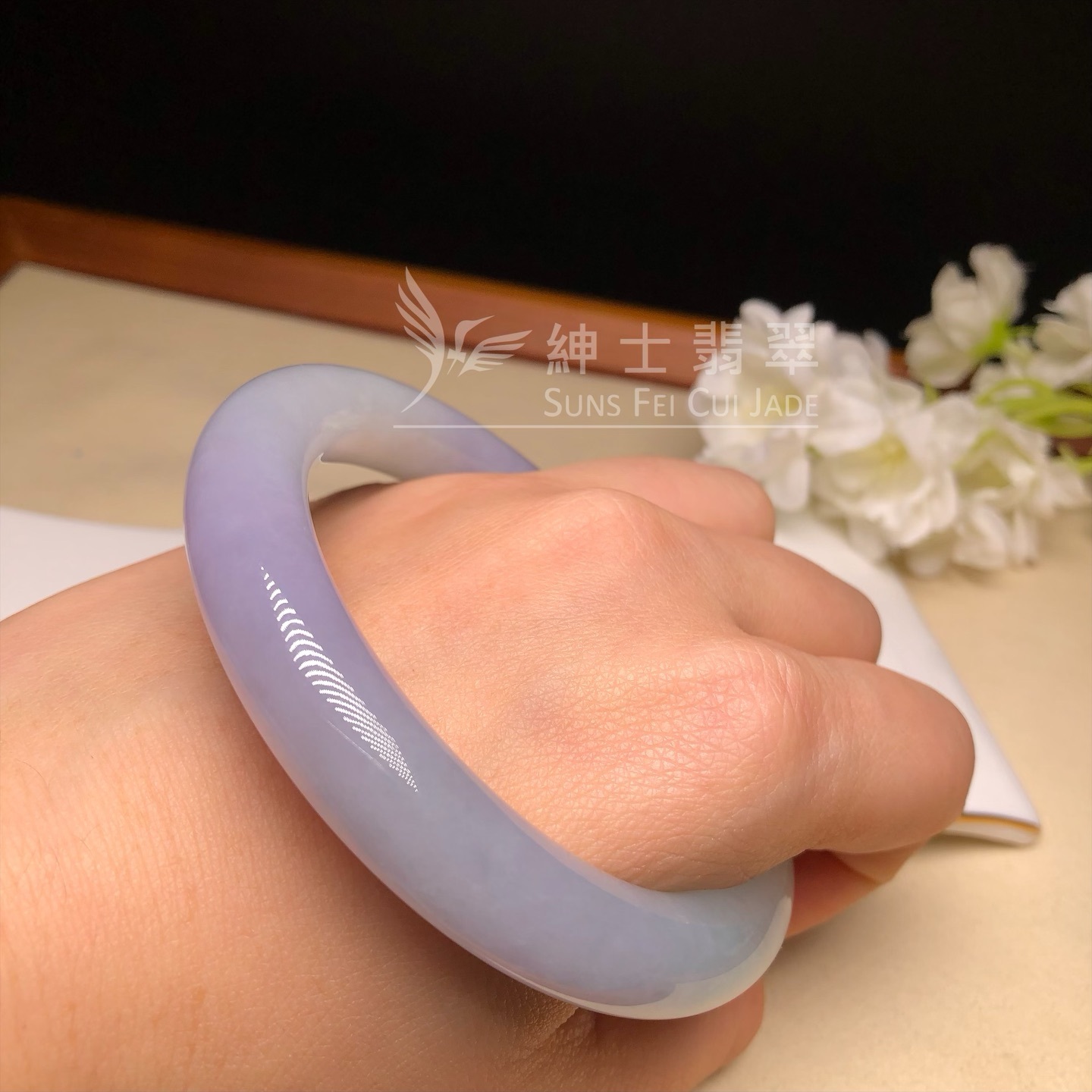 會卡水翻沙茄紫春彩圓鐲59mm C06146