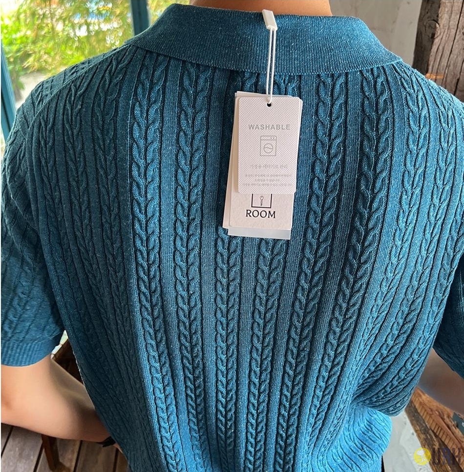 【100%保證韓國直送】Summer Linen Blend 立體麻花輕盈可水洗短袖Polo針織 👕 [3 color] RG164115