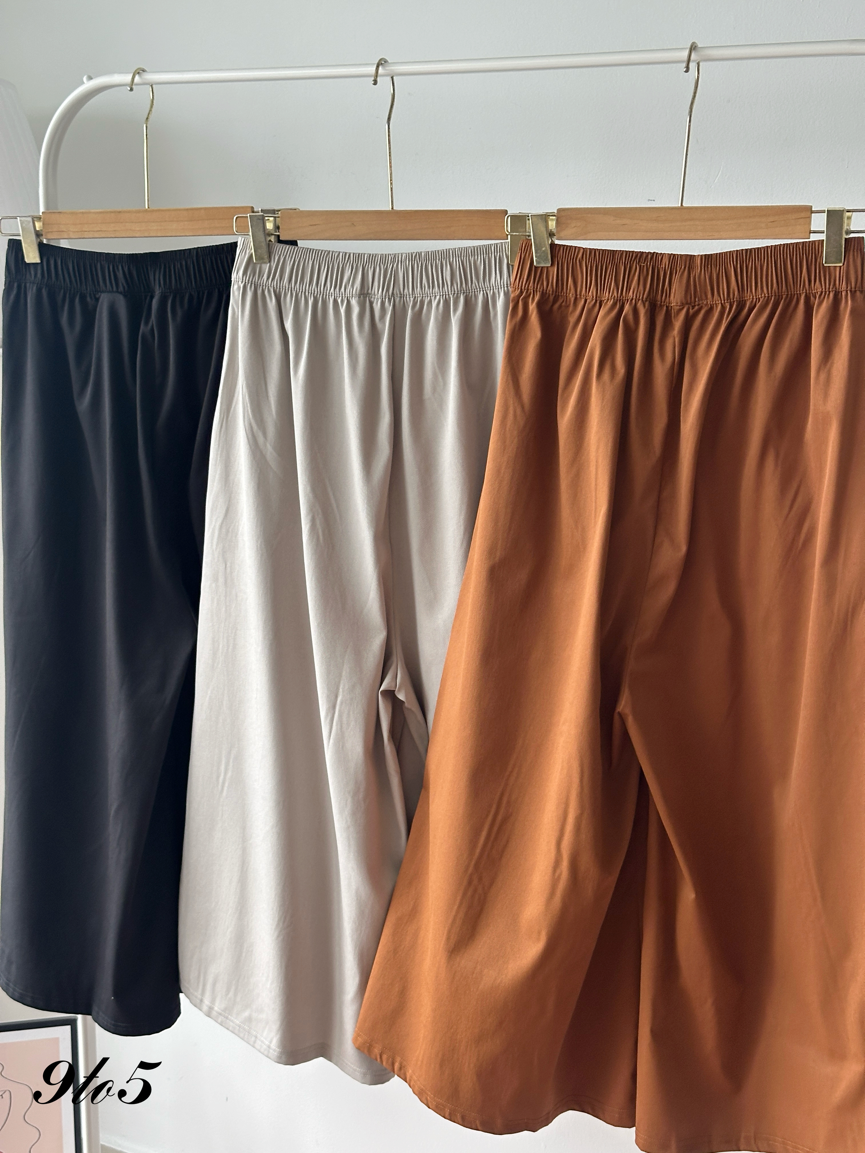 S1936 Wide Leg Long Pants - 3 Colors 
