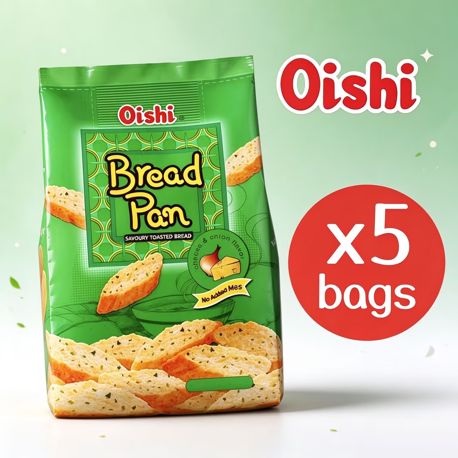 OISHI - Oishi芝士洋蔥味脆多士42克 x 5包