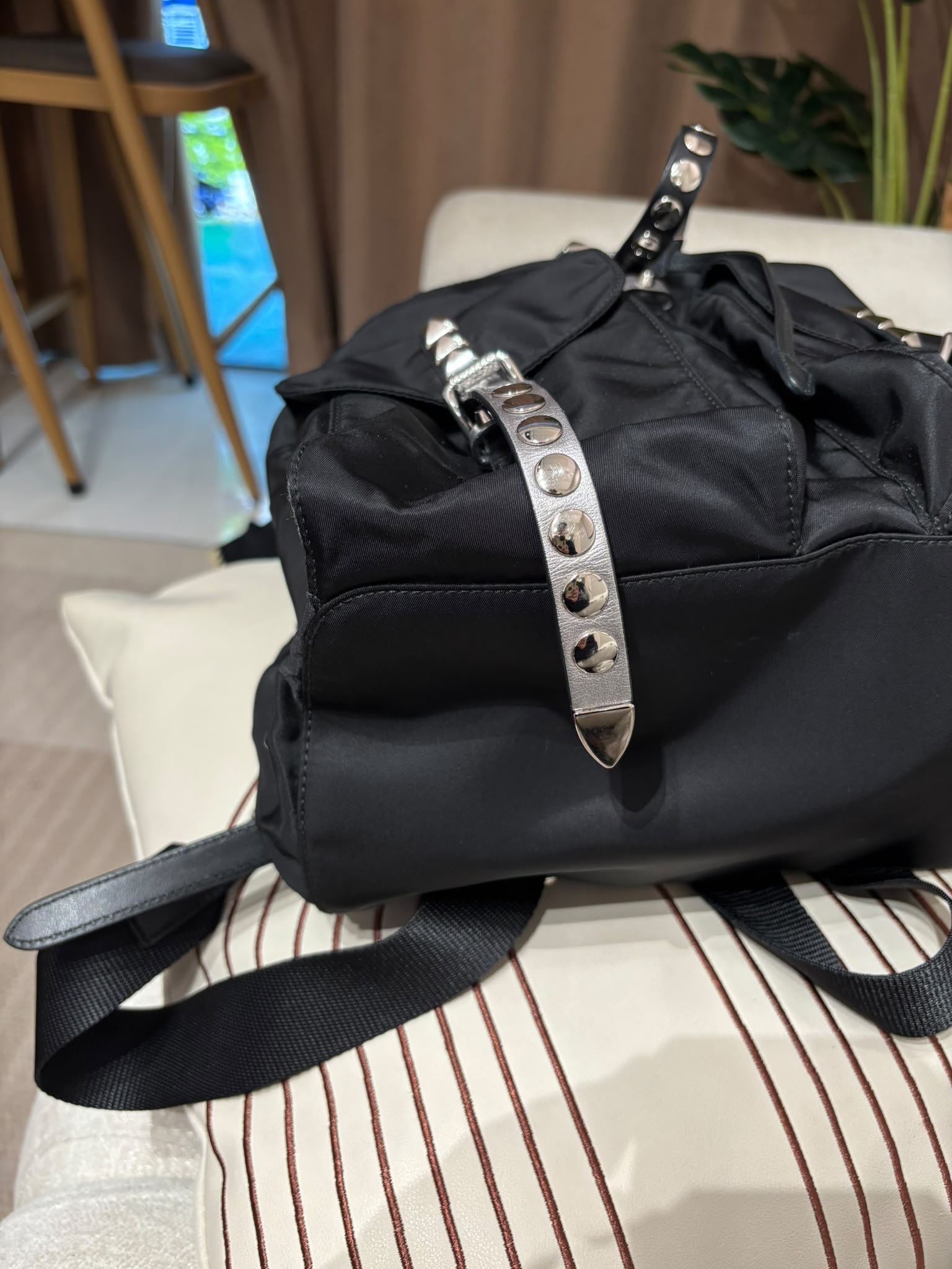 Prada backpack nylon 100%Authentic, 95%new ✅dust bag