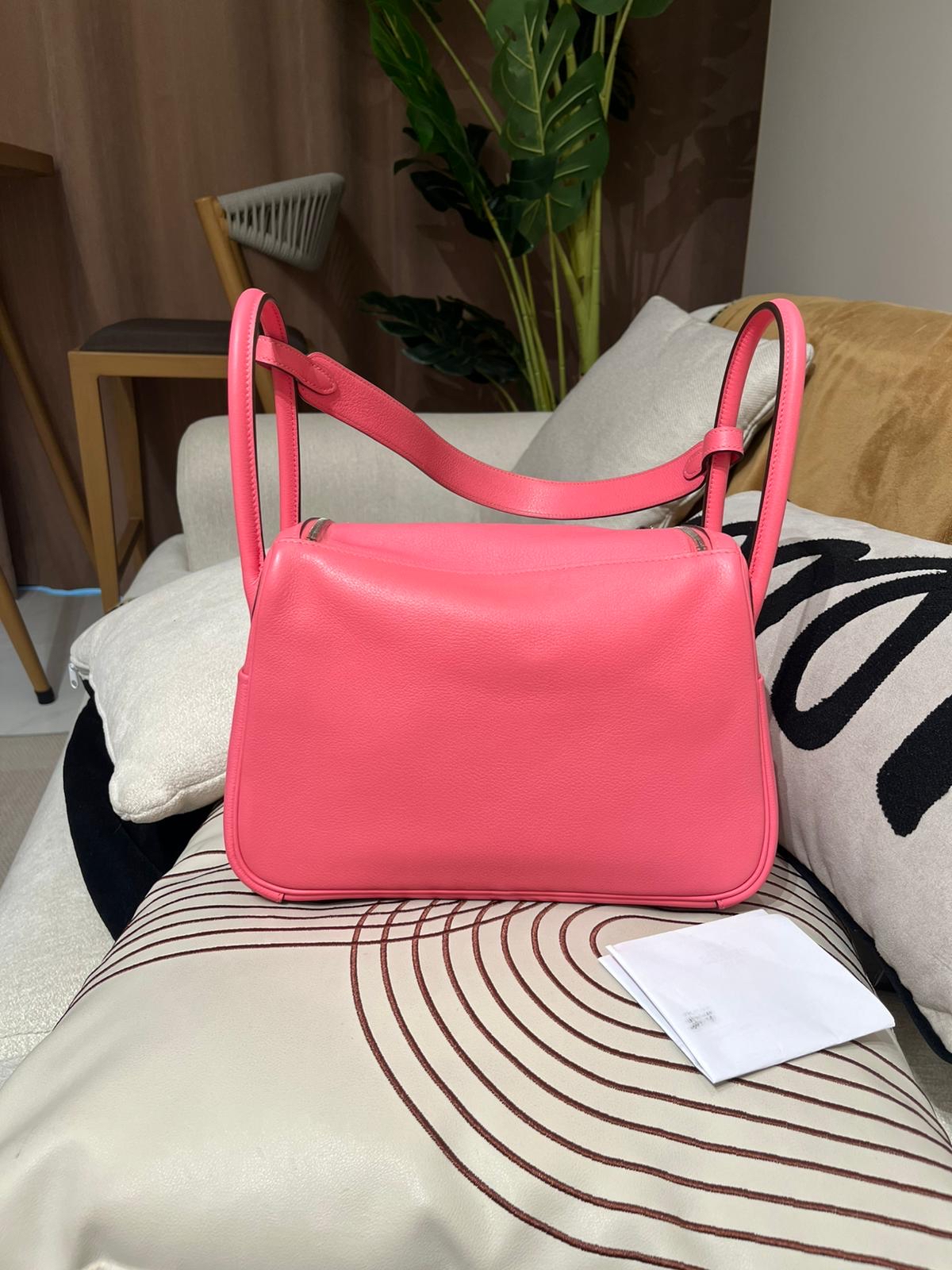 HERMES LINDY 26,8W 杜鵑粉STAMP A 100%Authentict,98%new ✅收據副本 ✅dust bag ✅BOX 