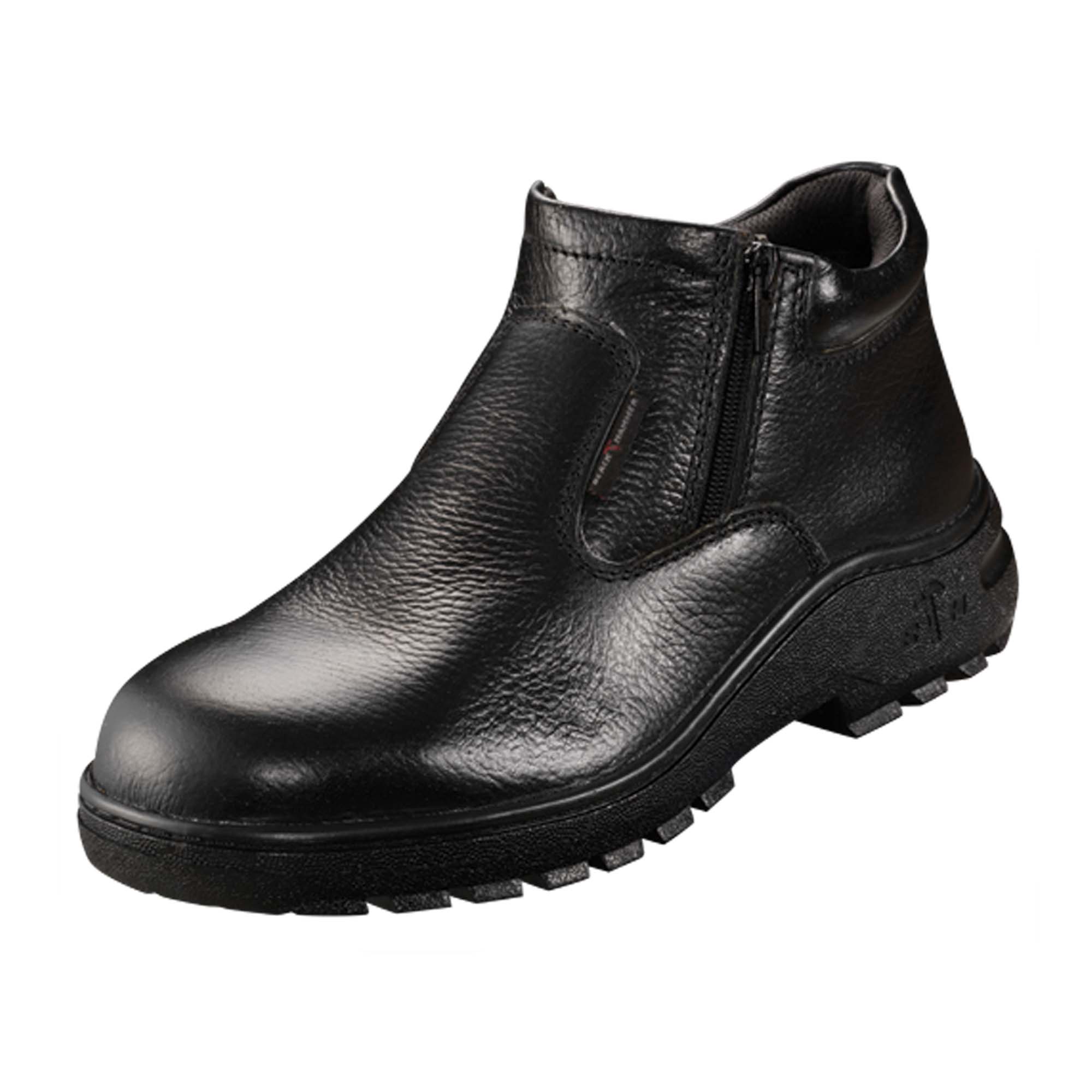 Black Hammer Classic Series Mid Cut Zip on Safety Shoes BH 0993 Kasut Keselamatan