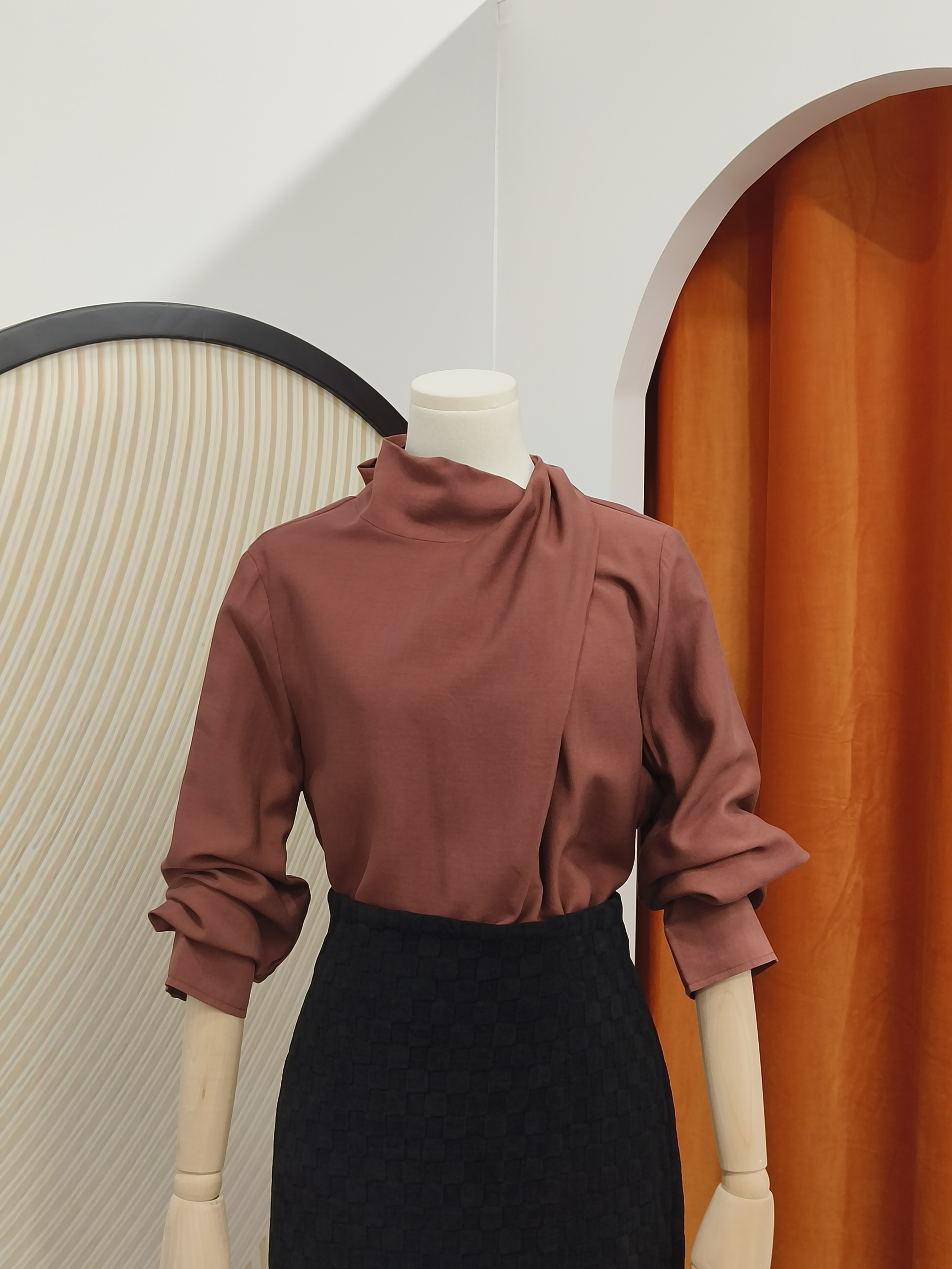 长袖系带衫 Long Sleeves Shirt with sash