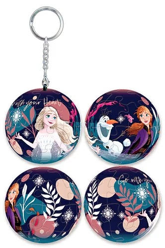 📦訂購 台灣代購 Disney 迪士尼 Frozen 魔雪奇緣 24片球形鎖匙扣拼圖 