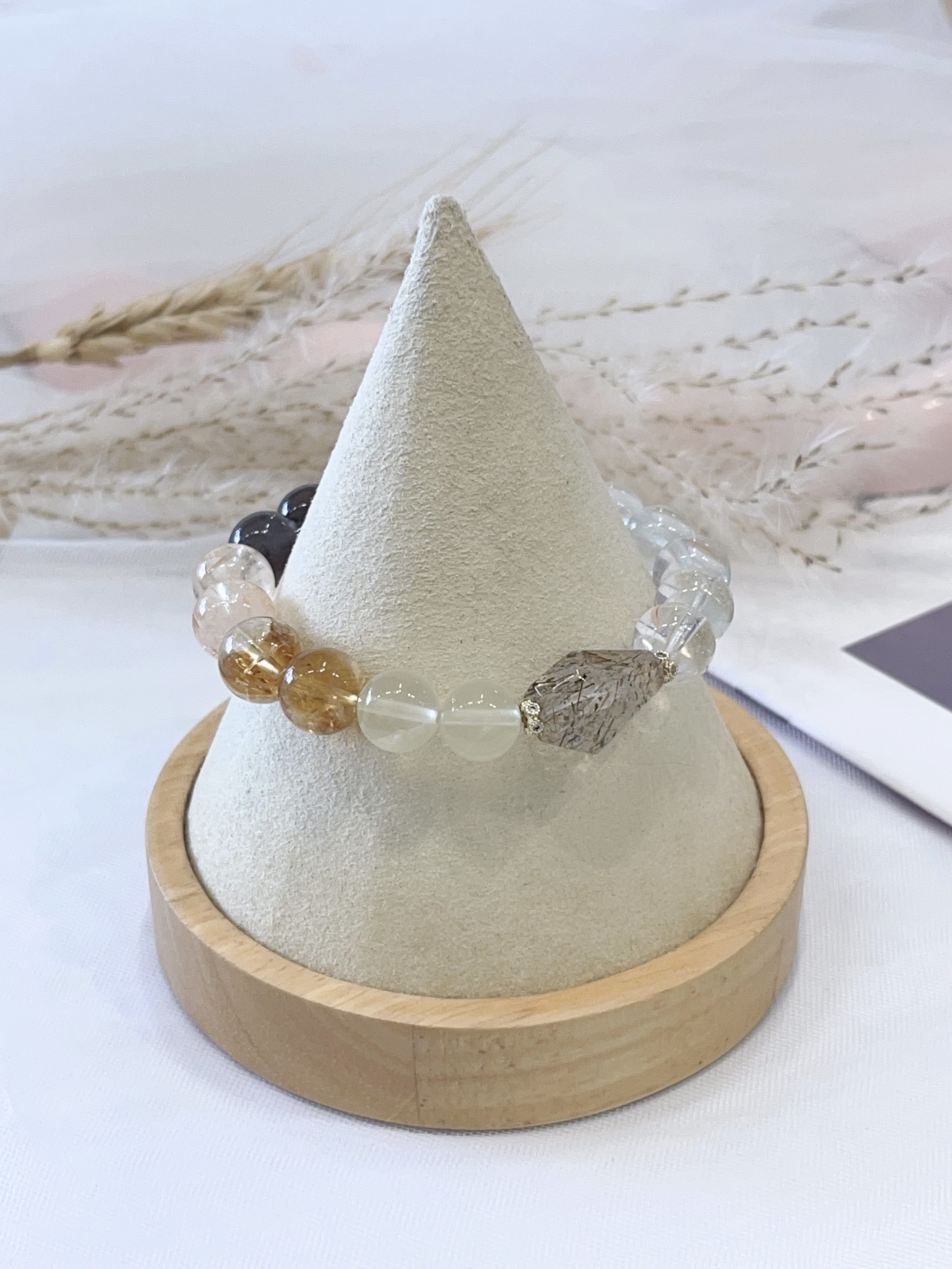 🌈 黑超水晶柱 × Multi Crystal Gradient Bracelet｜10mm