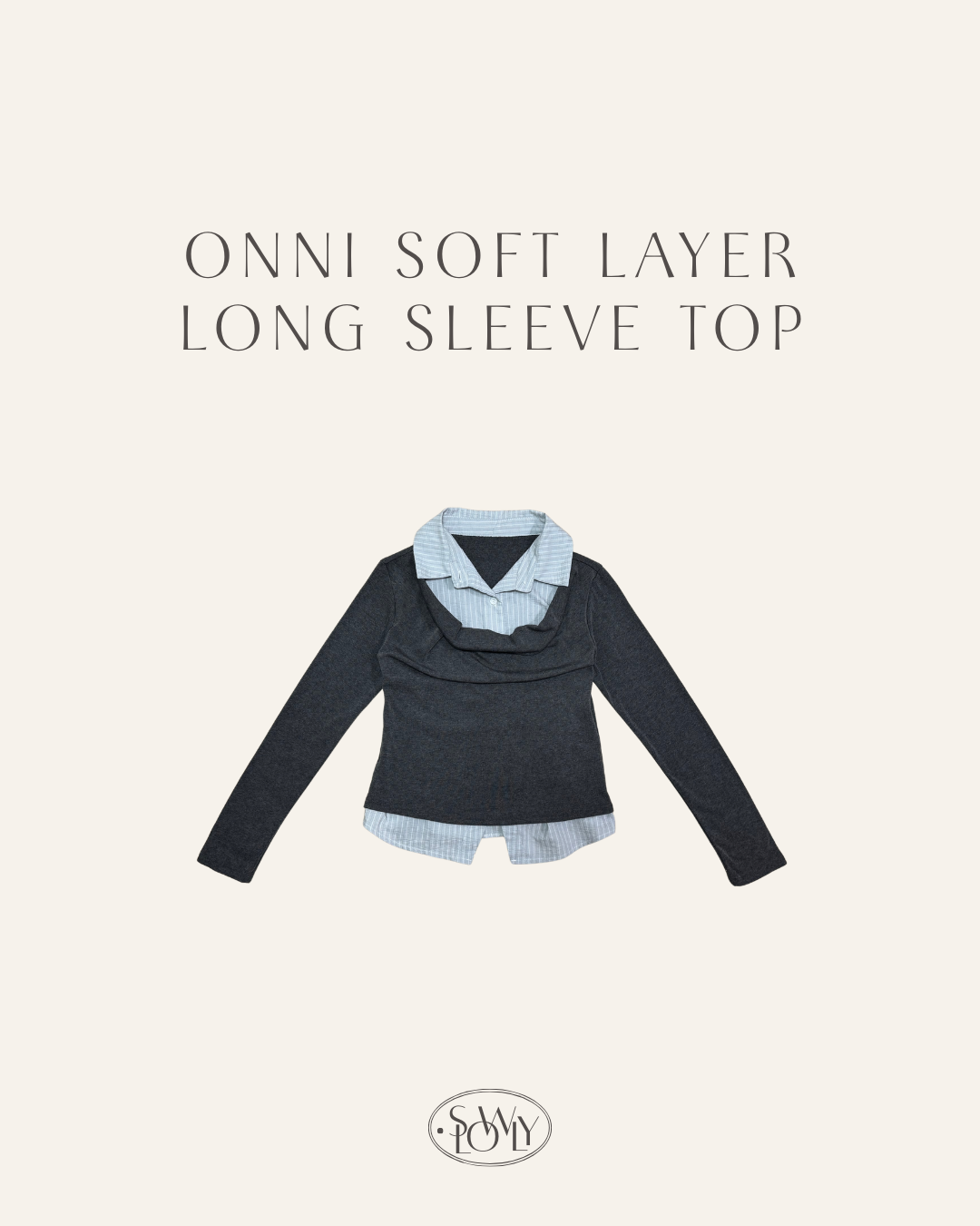 Onni假兩件襯衫長袖上衣