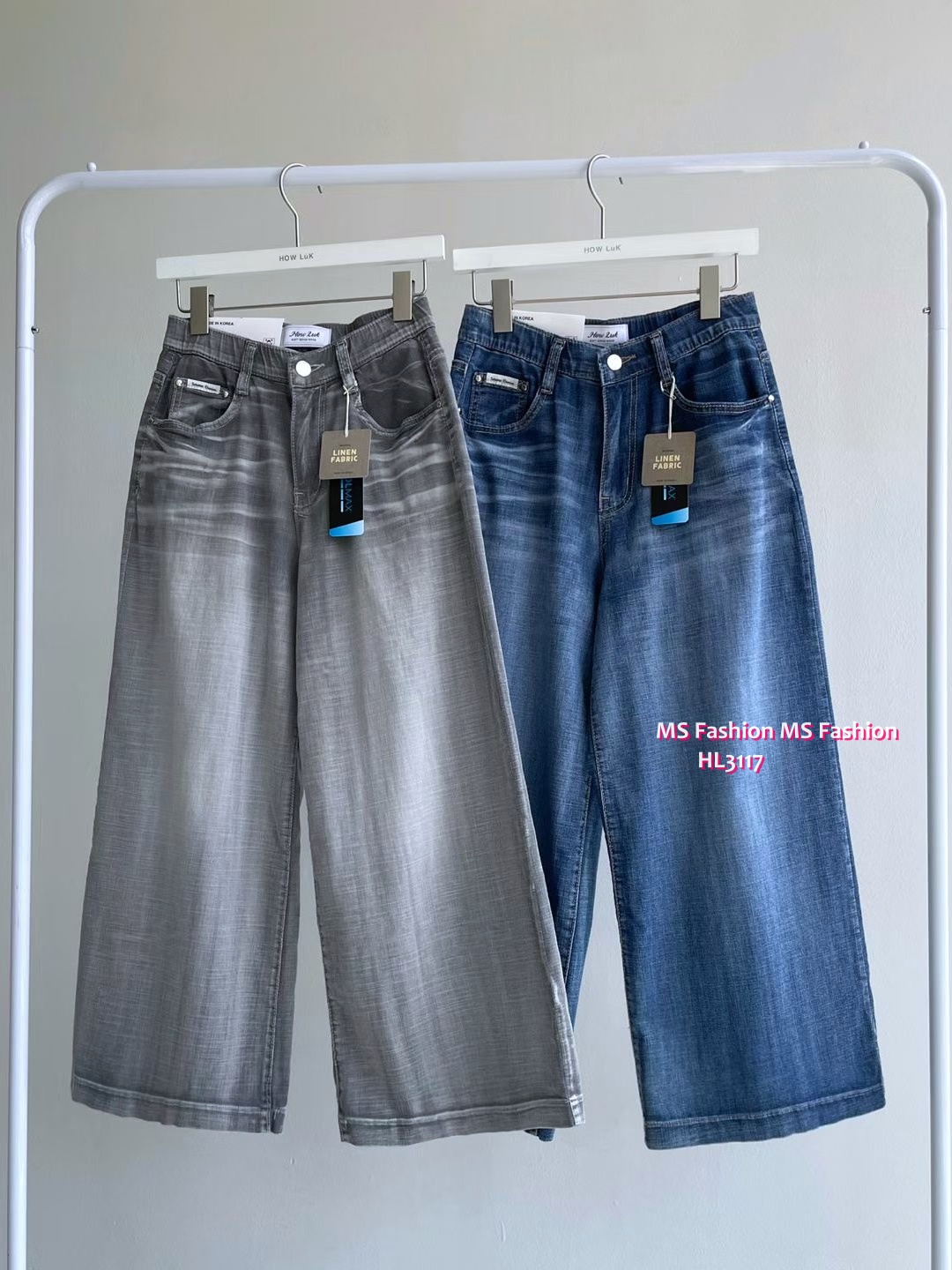HL3117 韓國👖Howluk8分闊筒牛