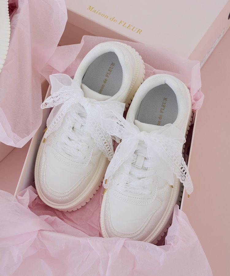 🎀【預訂】Maison de FLEUR Lace厚底波鞋 W