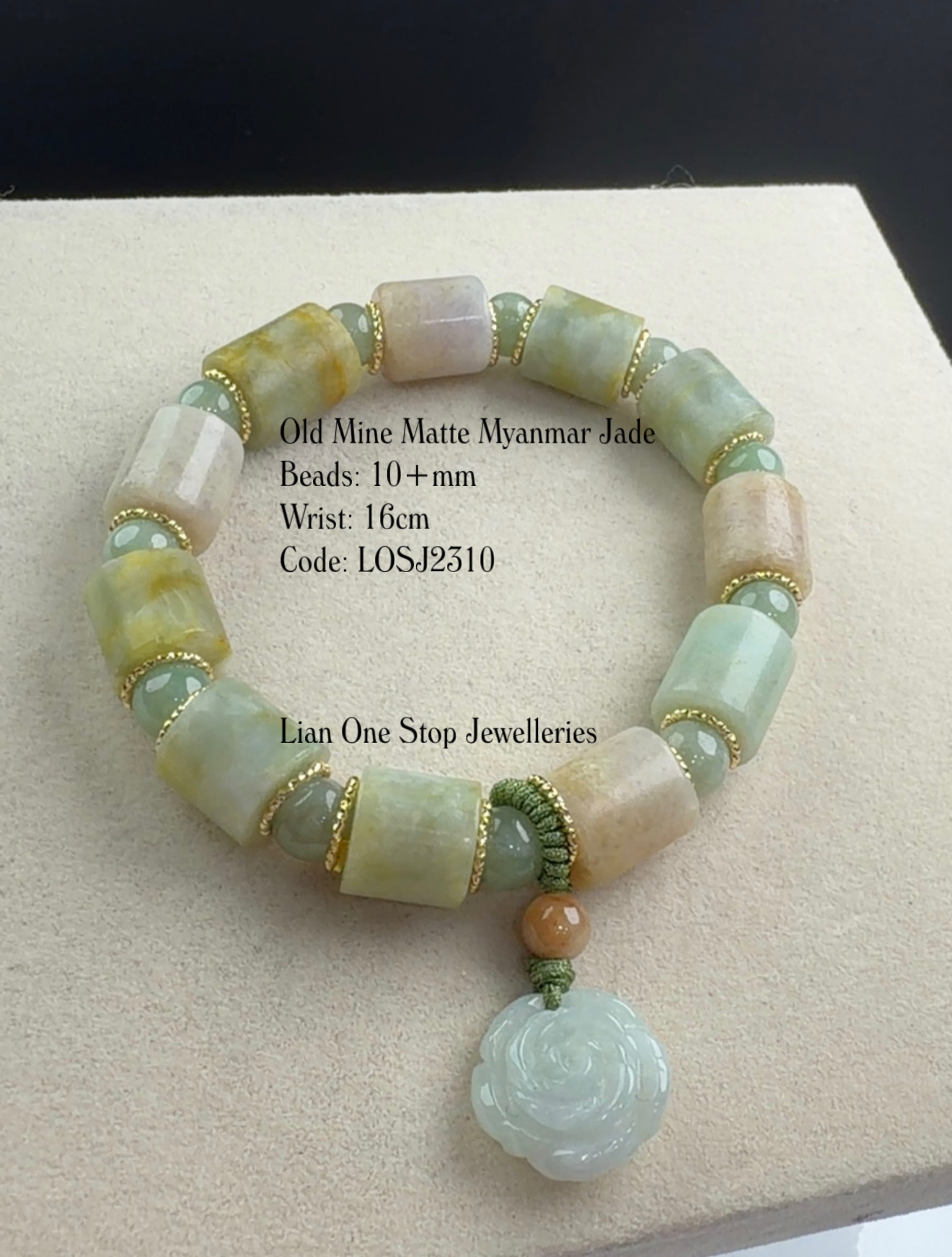 Code: LOSJ2310 Old Mine Matte Myanmar Jade 