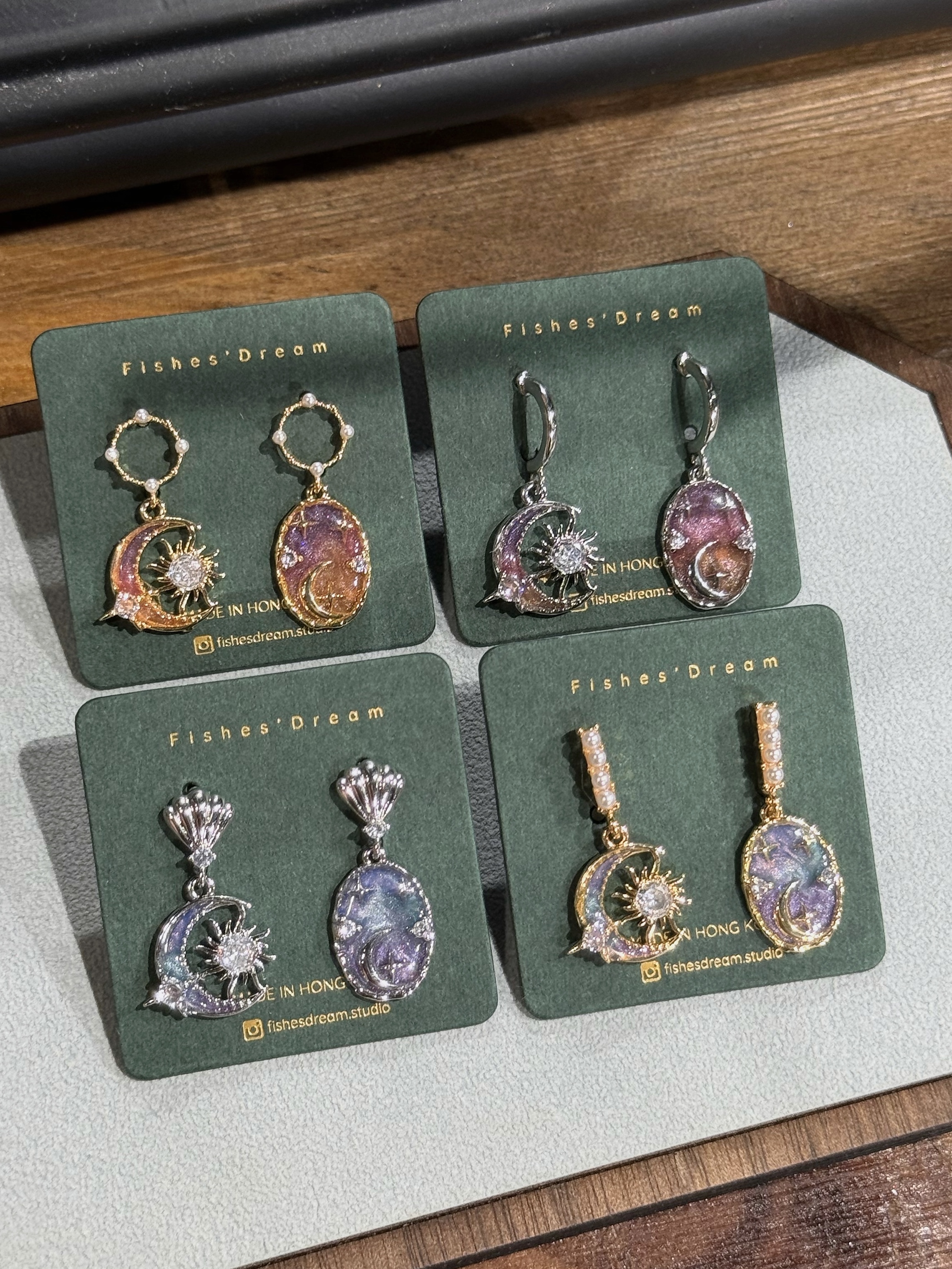 日月相輝｜Sun & Moon Dangle Earrings
