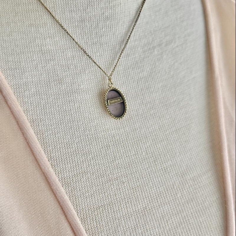 Vintage Wedgwood Made in England x Rainbow Gold Filled Liliac Pendant Necklace (MT2532)