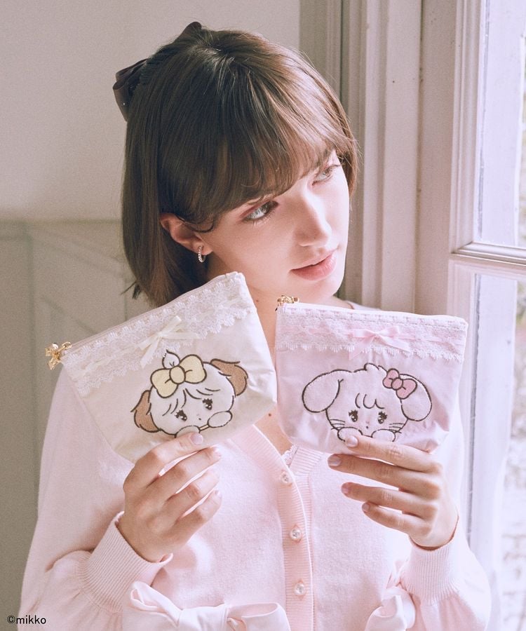 🎀【預訂】Maison de FLEUR x Lil ala mode Pouch - Latte