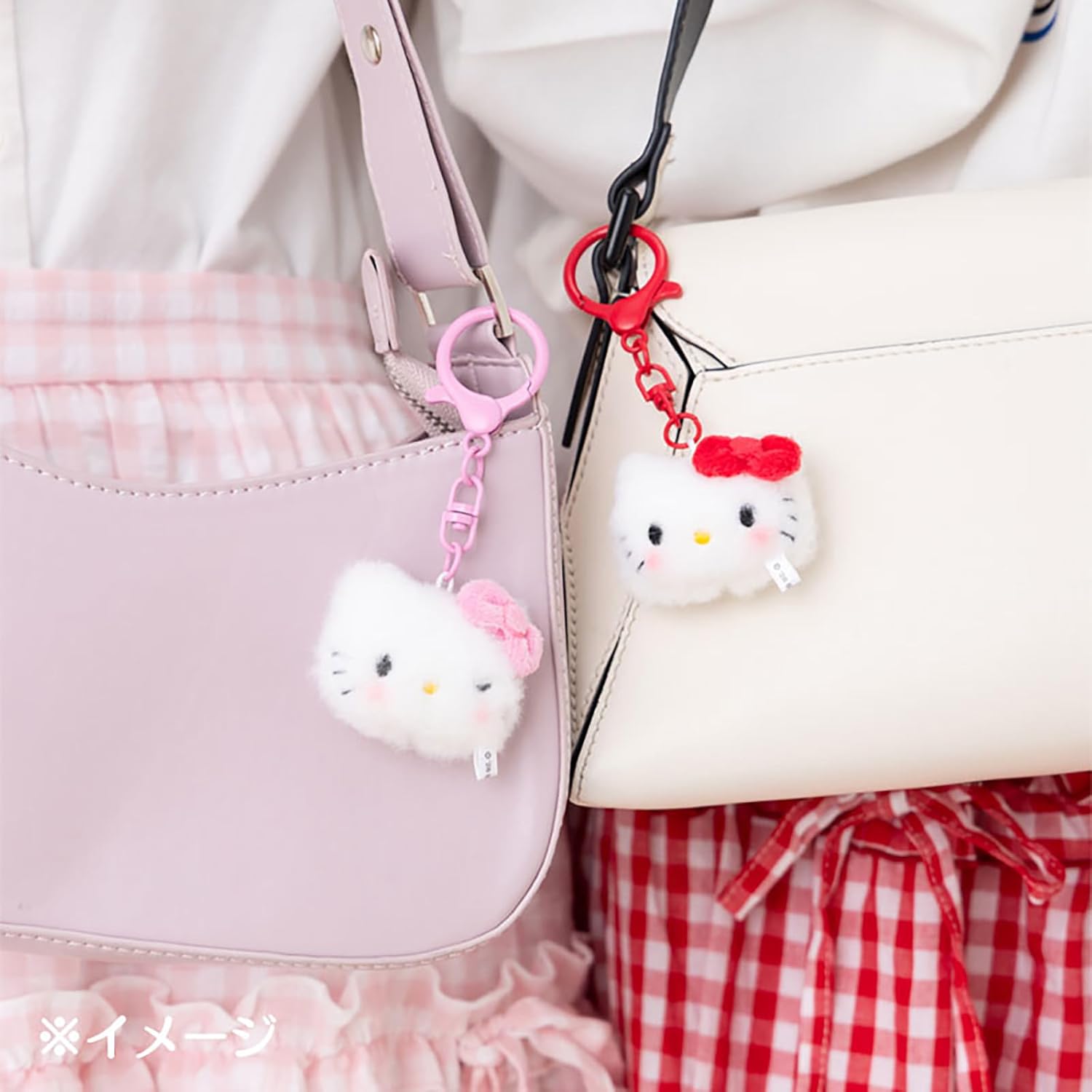 現貨 | 日本 Sanrio 大頭腮紅毛絨絨公仔掛件 (1套2隻)